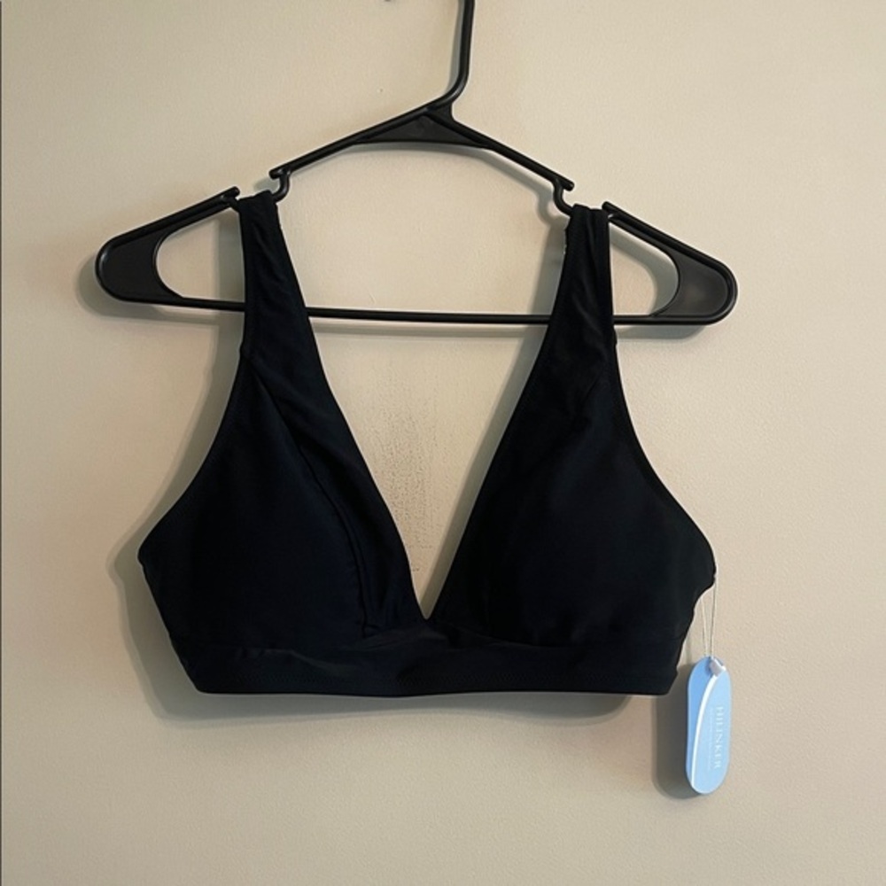 Black V-Neck Wireless Bikini Top